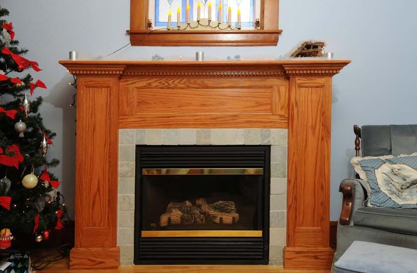 Custom Oak Fireplace Mantel